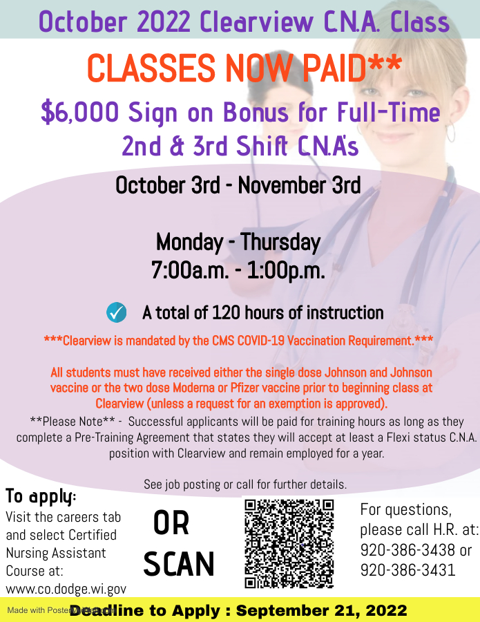 October 2022 CNA Class