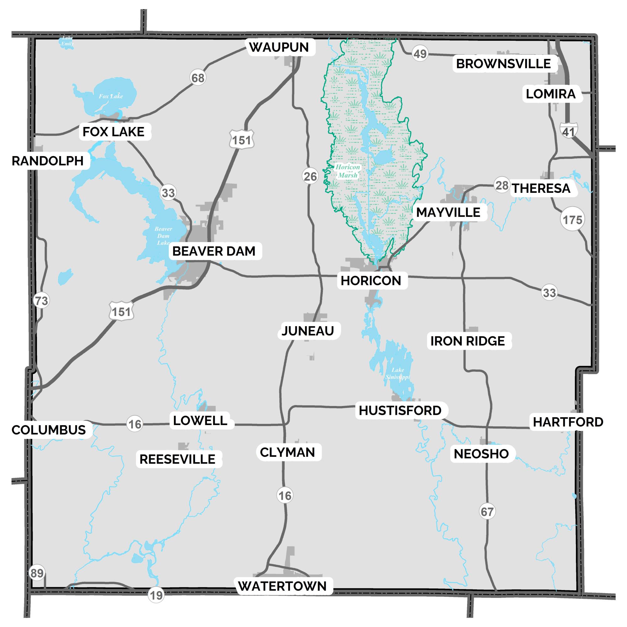 Dodge County Map